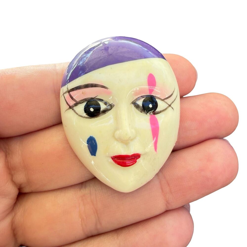 Vintage Jewelry Women’s Face Brooch Pin